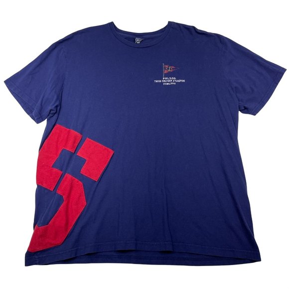 Polo Ralph Lauren Other - Polo Ralph Lauren Mens Military Retro Graphic TShirt Size XXL Blue Short Sleeve